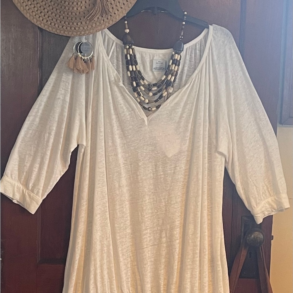 ESCALES Paris 100% Linen Blouse ‎ - Signed, Rare #409/435 Made